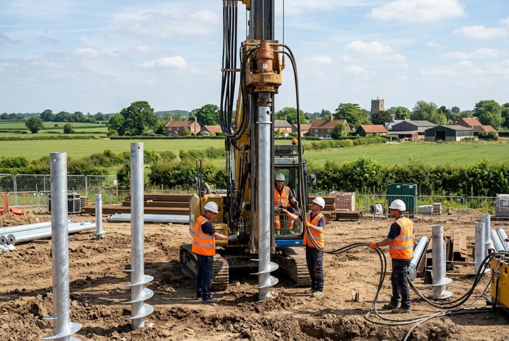 Helical piles for structural support in Norfolk County