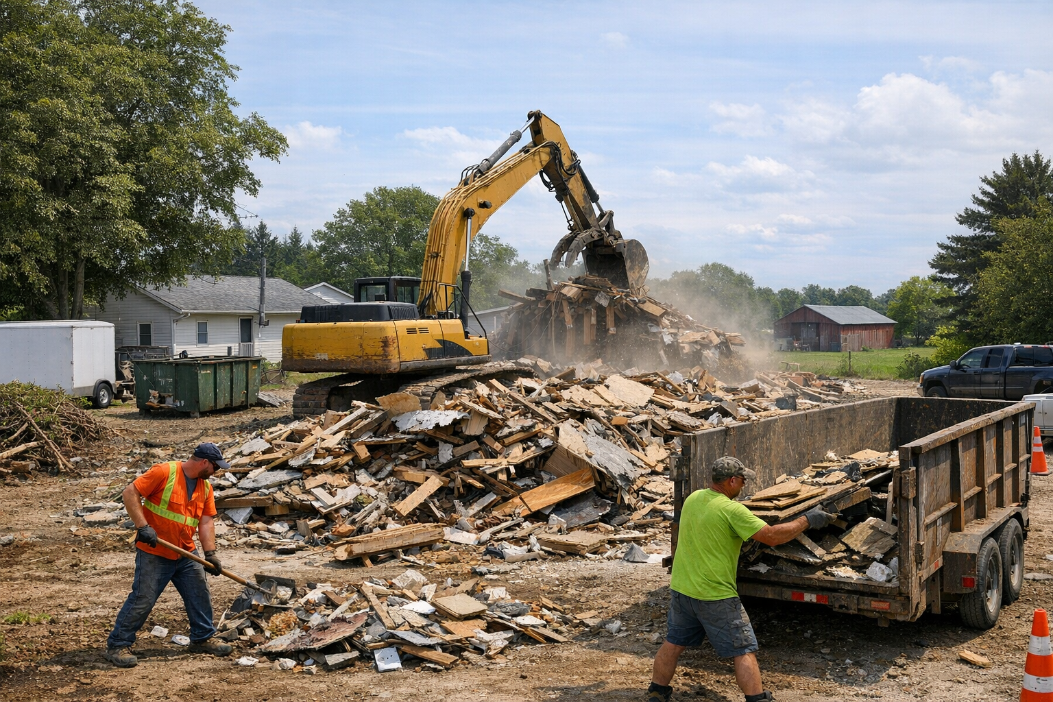 Demolition scene in Norfolk